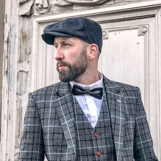 Costume sur mesure pour homme | costume 3 pièces | gris/bleu ciel Pied-de-poule | Danny Whizz-Bang | peaky blinders