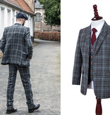 3-piece tweed suit Grey Sky Blue Houndstooth