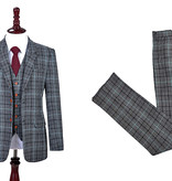 3-piece tweed suit Grey Sky Blue Houndstooth