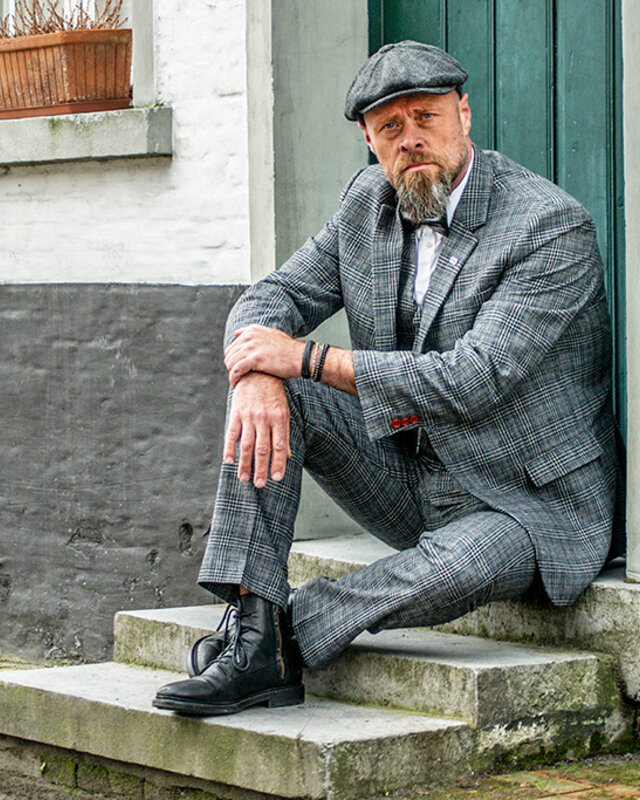 Herren Maßanzug | 3-teiliger Anzug | grau/blau kariert | Charlie Strong | peaky blinders