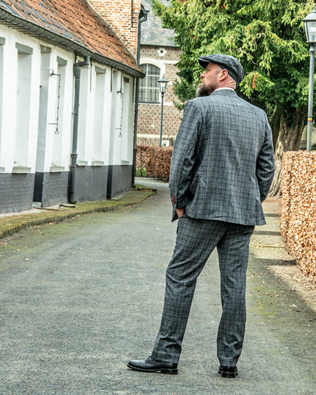 Traje sastre hombre | Traje 3 piezas | cuadros grises/azules | Charlie Strong | peaky blinders