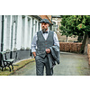 Men's tailored suit | 3-piece suit | grey/blue plaid | Charlie Strong | peaky blinders