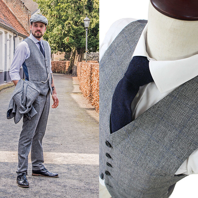 Herren Maßanzug | 3-teiliger Anzug | grauer Prince of Wales | john shelby | peaky blinders