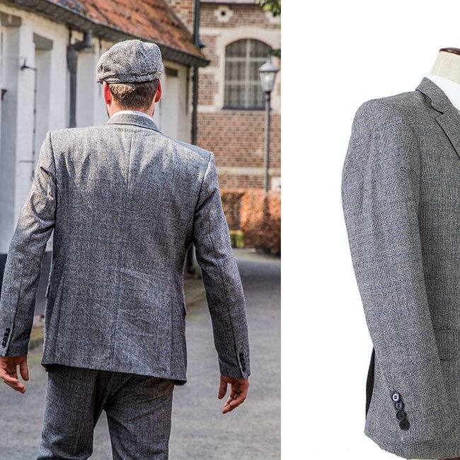 Herren Maßanzug | 3-teiliger Anzug | grauer Prince of Wales | john shelby | peaky blinders