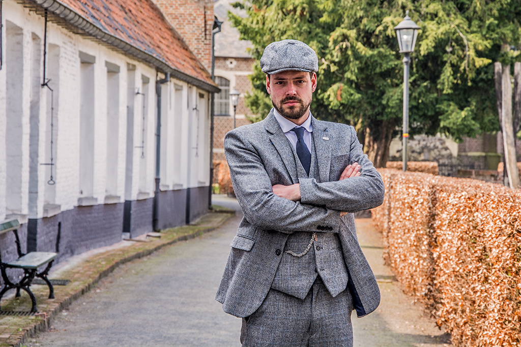 3-piece tweed suit Grey Blue Prince of Wales