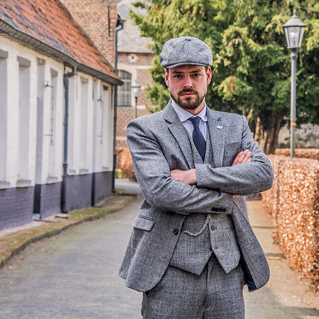 Herren Maßanzug | 3-teiliger Anzug | grauer Prince of Wales | john shelby | peaky blinders