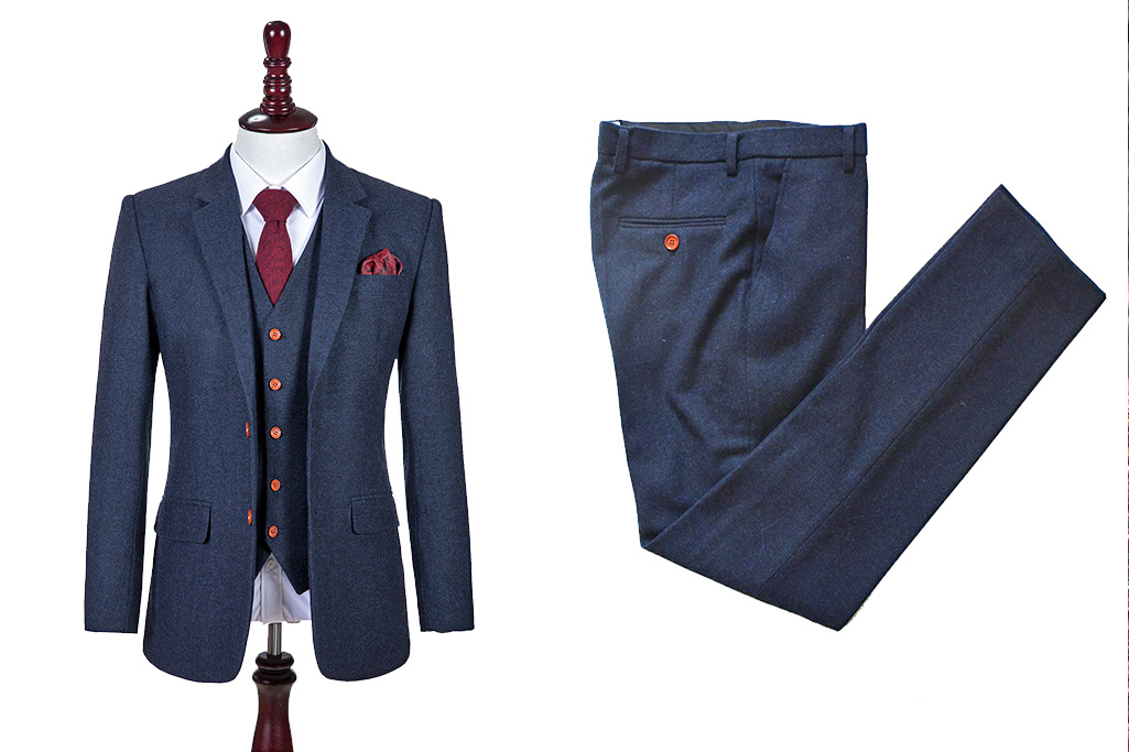 Men's tailored suit | 3-piece suit | navy blue Barleycorn | Finn Shelby | Peaky Blinders