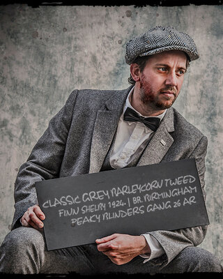 Traje sastre hombre | Traje 3 piezas | Barleycorn gris | Finn Shelby | Peaky Blinders