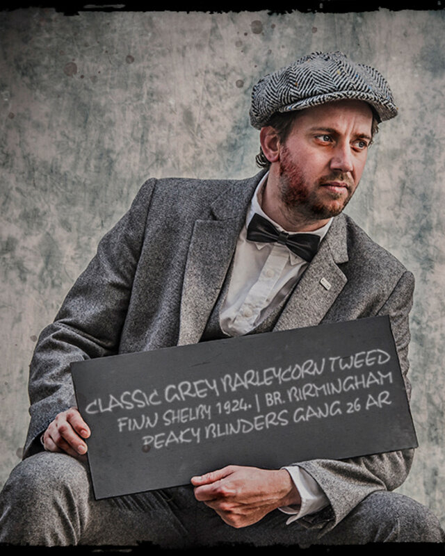 Traje sastre hombre | Traje 3 piezas | Barleycorn gris | Finn Shelby | Peaky Blinders