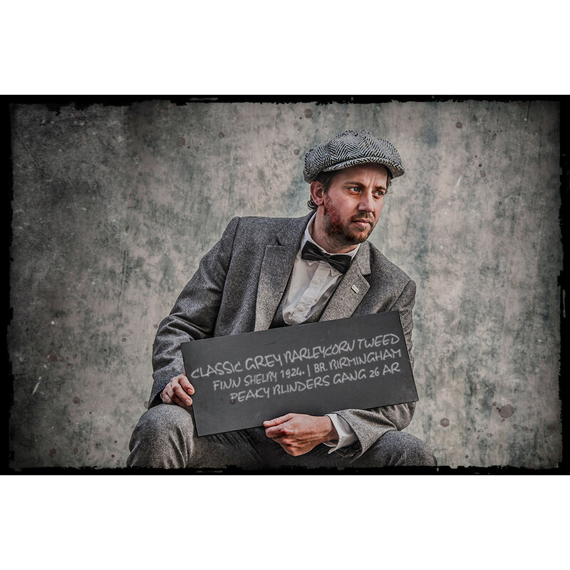 Traje sastre hombre | Traje 3 piezas | Barleycorn gris | Finn Shelby | Peaky Blinders