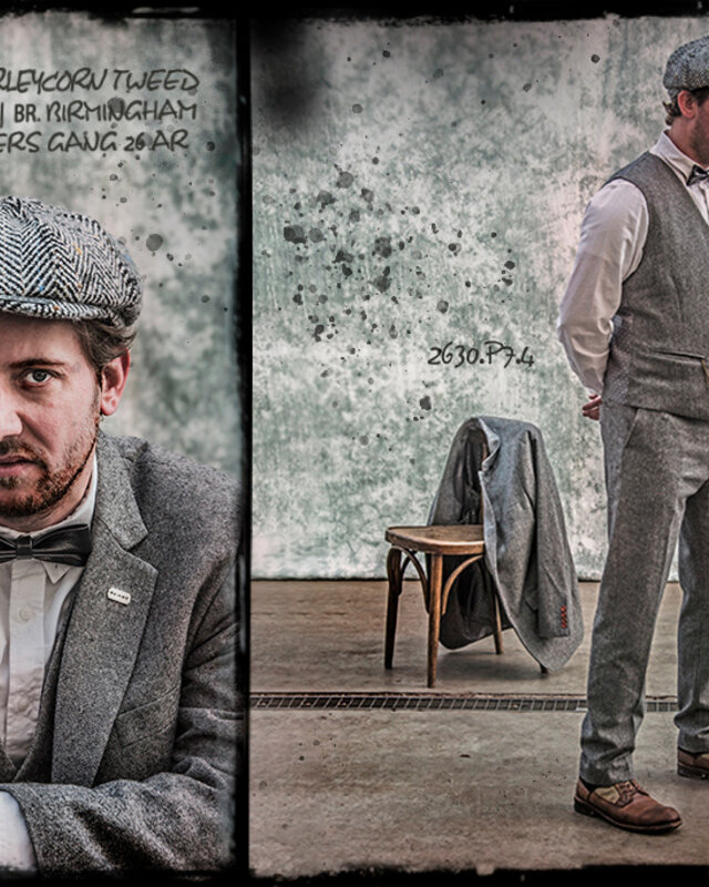 Herrenmaßanzug | 3-teiliger Anzug | grau Barleycorn | Finn Shelby | Peaky Blinders