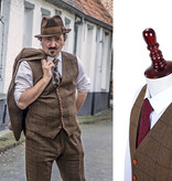 Men's tailored suit | 3-piece suit | brown Windowpane tweed | Michael Gray | Peaky Blinders