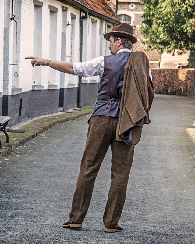 Costume sur mesure pour homme | costume 3 pièces | tweed Windowpane marron | Michael Gray | Peaky Blinders
