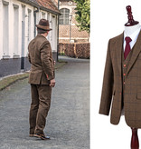 Men's tailored suit | 3-piece suit | brown Windowpane tweed | Michael Gray | Peaky Blinders