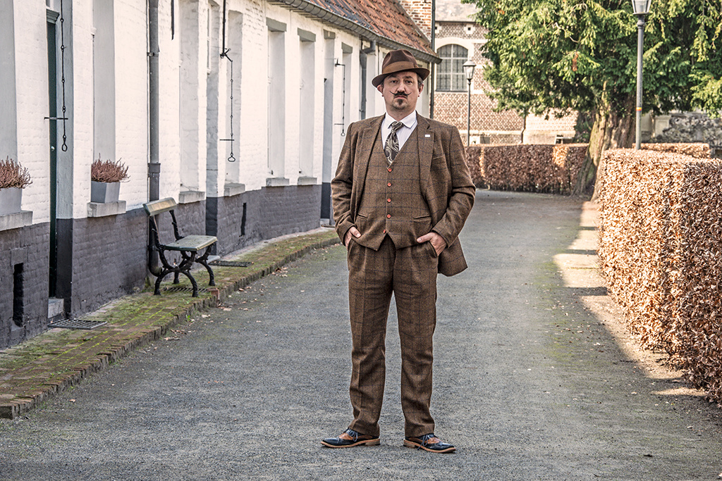 Costume sur mesure pour homme | costume 3 pièces | tweed Windowpane marron | Michael Gray | Peaky Blinders