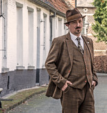 Men's tailored suit | 3-piece suit | brown Windowpane tweed | Michael Gray | Peaky Blinders