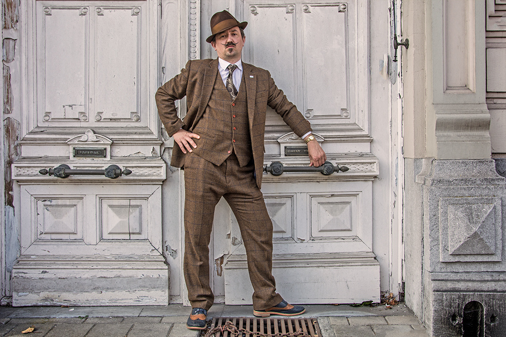 Costume sur mesure pour homme | costume 3 pièces | tweed Windowpane marron | Michael Gray | Peaky Blinders