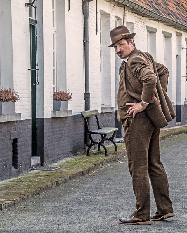 Traje sastre hombre | Traje 3 piezas | Tweed Windowpane marrón | Michael Gray | Peaky Blinders