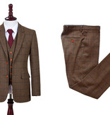 Men's tailored suit | 3-piece suit | brown Windowpane tweed | Michael Gray | Peaky Blinders
