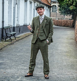 Costume sur mesure pour homme | costume 3 pièces | tweed Windowpane vert olive | Michael Gray | Peaky Blinders