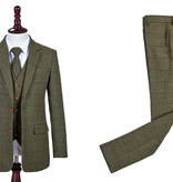 Costume sur mesure pour homme | costume 3 pièces | tweed Windowpane vert olive | Michael Gray | Peaky Blinders