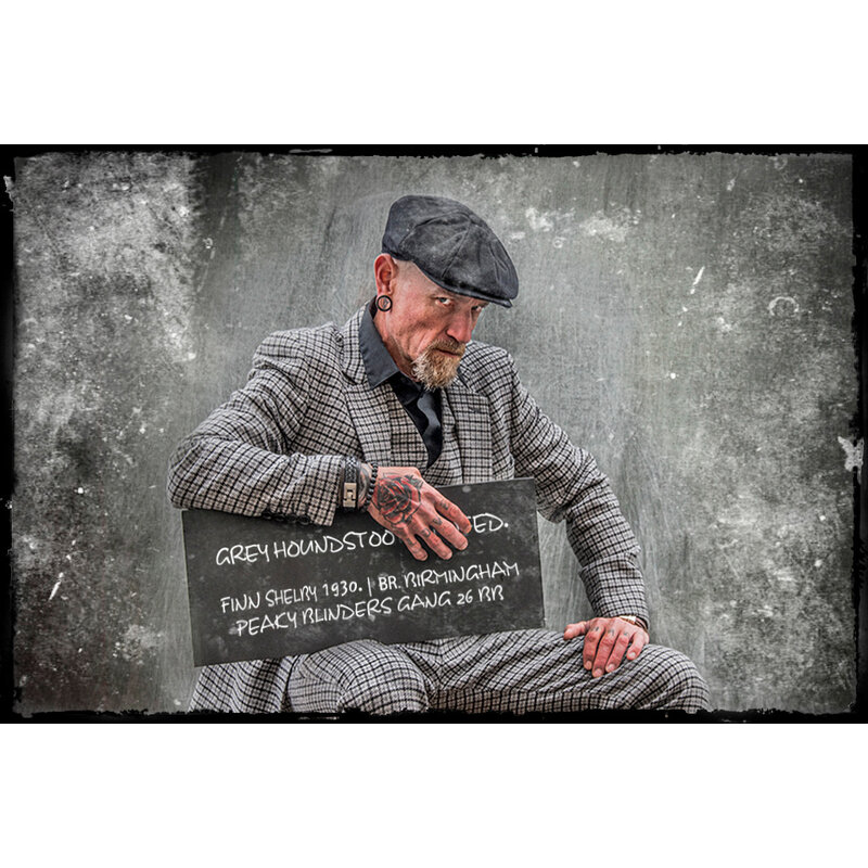 Men's tailored suit | 3-piece suit | grey Pied-de-poule | Finn Shelby | Peaky Blinders