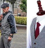 Men's tailored suit | 3-piece suit | grey Pied-de-poule | Finn Shelby | Peaky Blinders