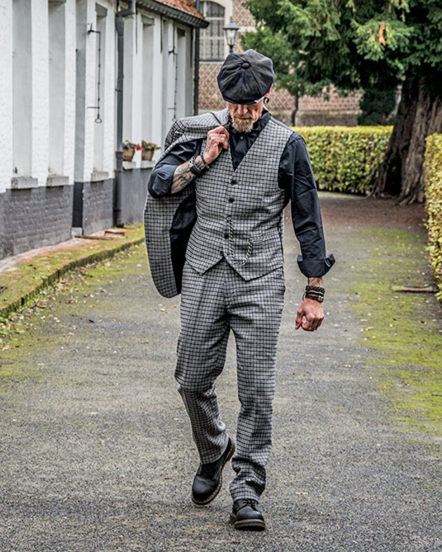 Herren Maßanzug | 3-teiliger Anzug | graues Pied-de-poule | Finn Shelby | Peaky Blinders