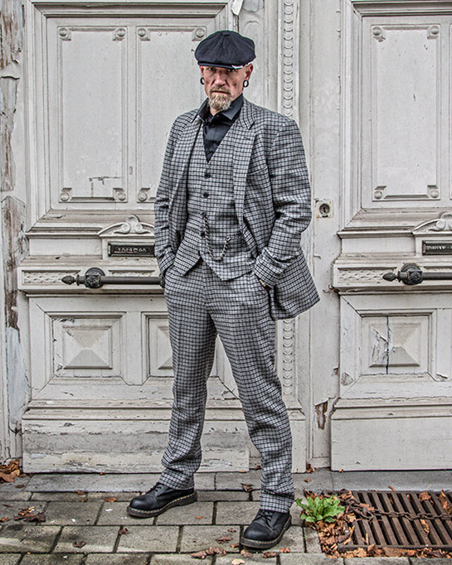 Herren Maßanzug | 3-teiliger Anzug | graues Pied-de-poule | Finn Shelby | Peaky Blinders