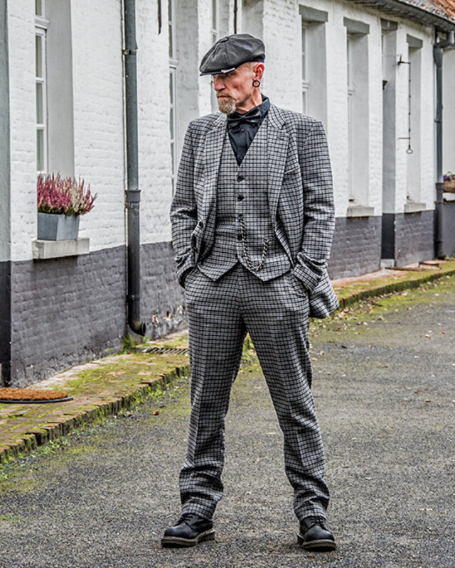 Herren Maßanzug | 3-teiliger Anzug | graues Pied-de-poule | Finn Shelby | Peaky Blinders