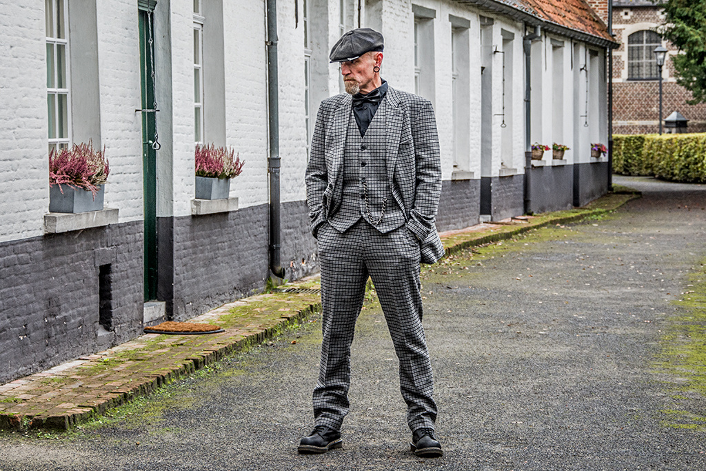 Traje de tweed de 3 piezas Pata de gallo