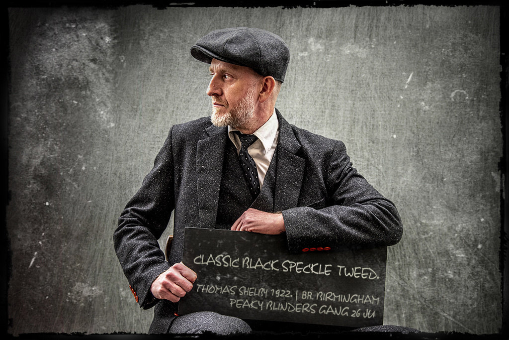 Costume sur mesure pour homme | costume 3 pièces | classique noir moucheté | Thomas Shelby | Peaky Blinders