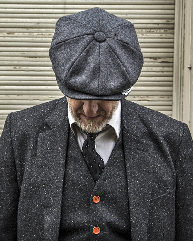 Traje sastre hombre | Traje 3 piezas | Clásico negro moteado | Thomas Shelby | Peaky Blinders