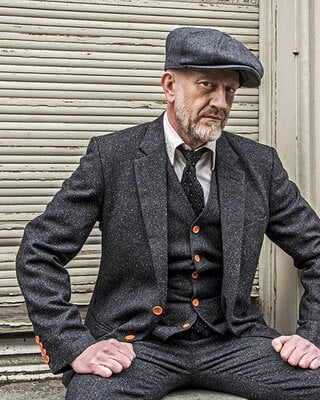 Tweed Suit Black Twill Speckled