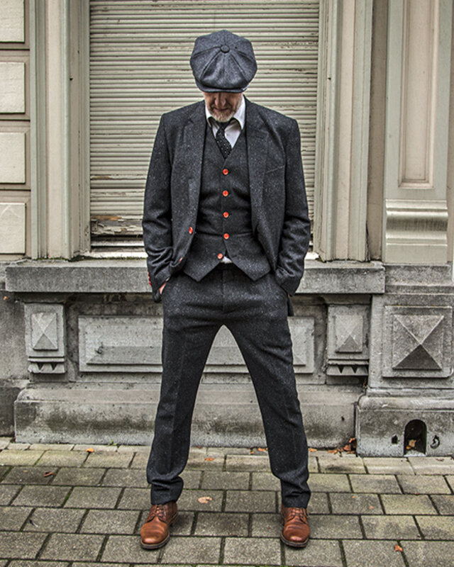Herren Maßanzug | 3-teiliger Anzug | klassisch schwarz gesprenkelt | Thomas Shelby | Peaky Blinders