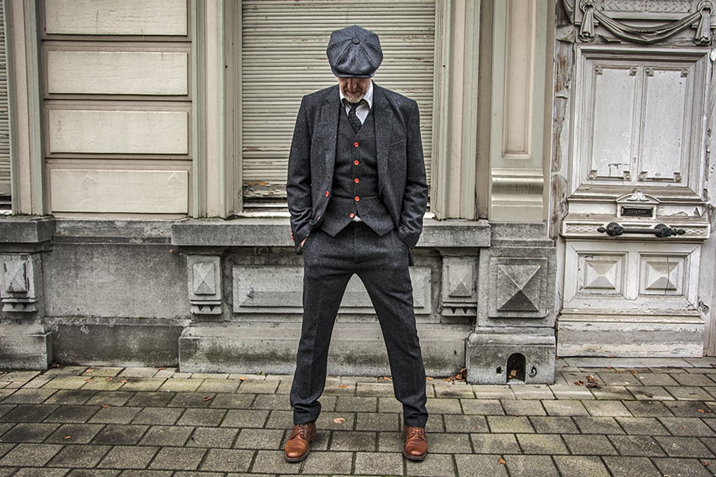 Men's tailored suit | 3-piece suit | classic black speckled | Thomas Shelby | Peaky Blinders