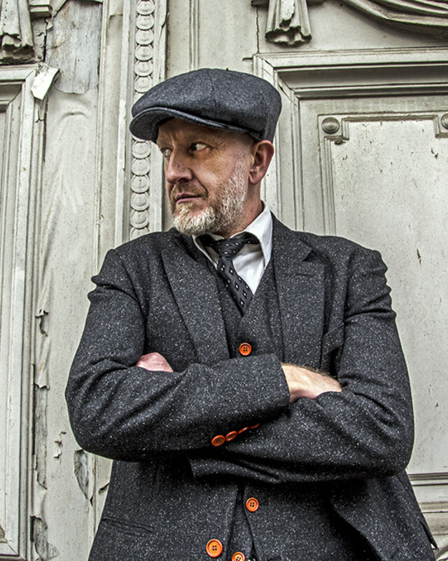 Traje sastre hombre | Traje 3 piezas | Clásico negro moteado | Thomas Shelby | Peaky Blinders