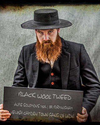 Costume Tweed Noir Sergé