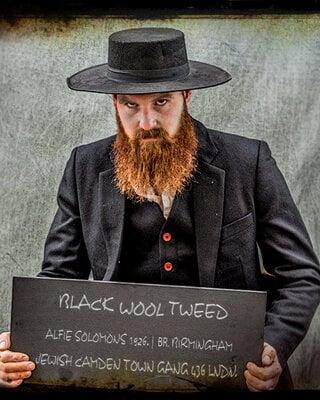 Tweed Anzug Schwarz Twill