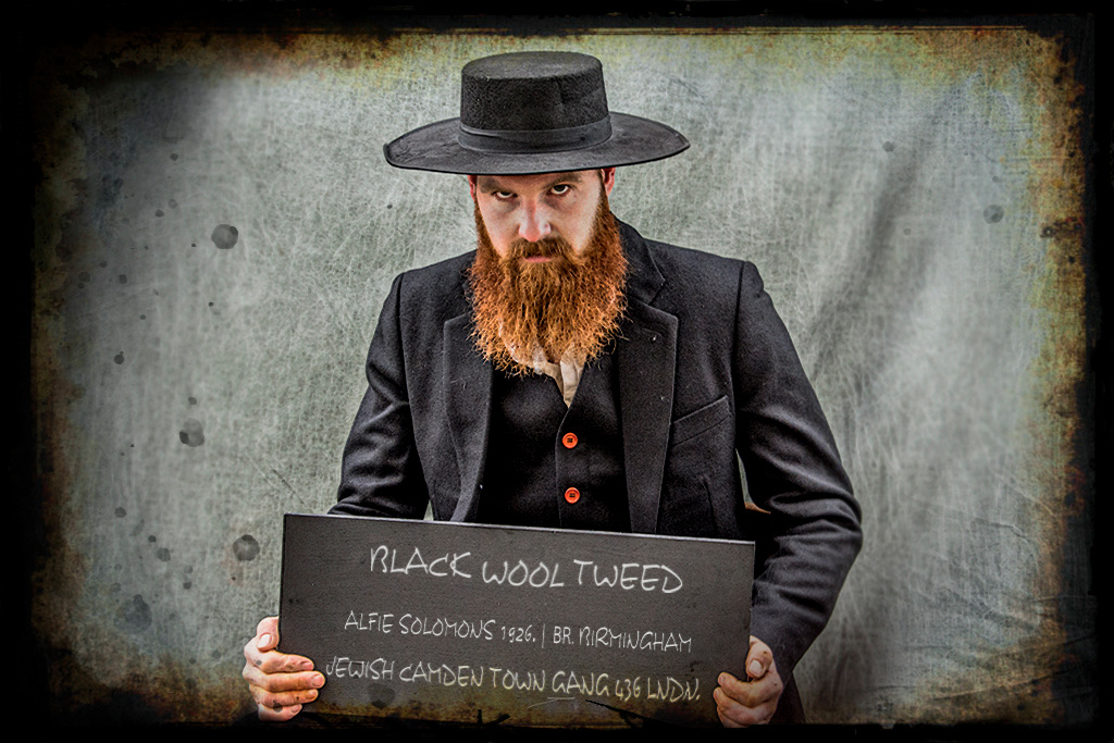 Men's tailored suit | 3-piece suit | black tweed | Alfie Solomons | Peaky Blinders