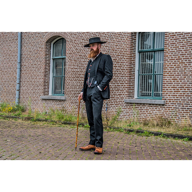 Traje sastre hombre | Traje 3 piezas | Tweed negro | Alfie Solomons | Peaky Blinders