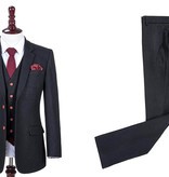 3-piece tweed suit black wool