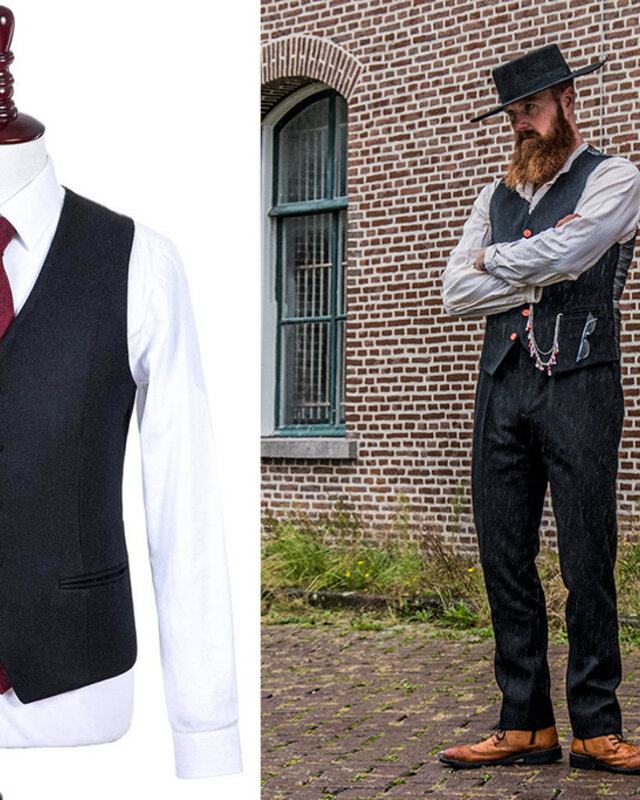 Herren Maßanzug | 3-teiliger Anzug | schwarzer Tweed | Alfie Solomons | Peaky Blinders