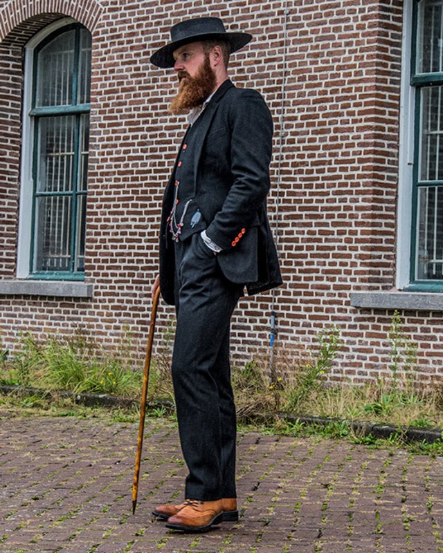 Herren Maßanzug | 3-teiliger Anzug | schwarzer Tweed | Alfie Solomons | Peaky Blinders