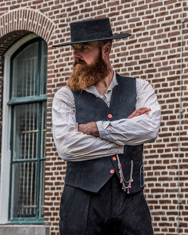 Traje sastre hombre | Traje 3 piezas | Tweed negro | Alfie Solomons | Peaky Blinders