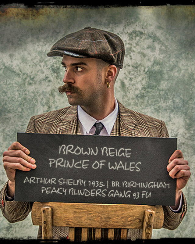 Men's tailored suit | 3-piece suit | brown/beige Prince of Wales | Arthur Shelby | Peaky Blinders