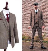 3-piece tweed suit  Brown & Beige Prince of Wales