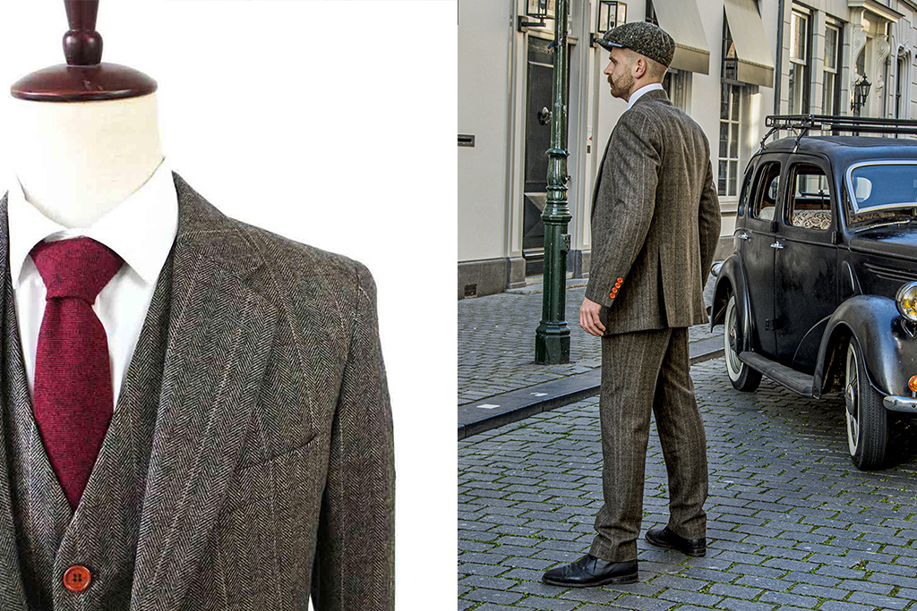 3-piece tweed suit Country Estate Herringbone Green