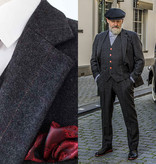 Traje sastre hombre | Traje 3 piezas | Espiga negro | Alfie Solomons | Peaky Blinders