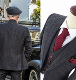 Traje sastre hombre | Traje 3 piezas | Espiga negro | Alfie Solomons | Peaky Blinders